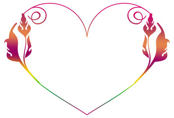 Beautiful raster gradient filled heart-shaped frame. 