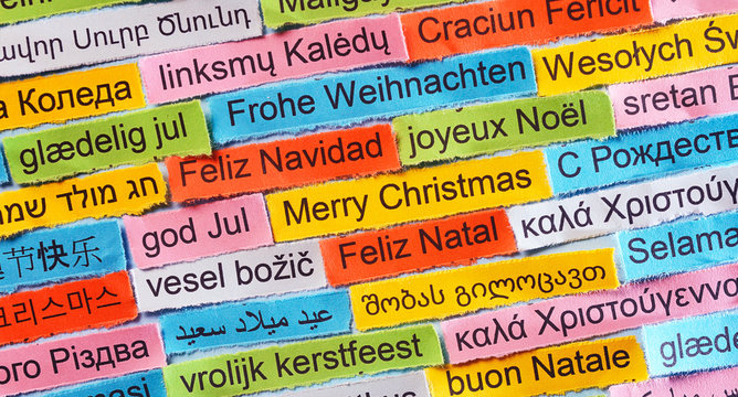 Merry Christmas  on  different languages
