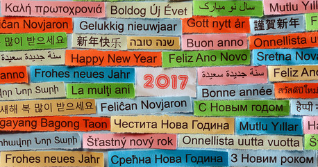 Happy New Year in  different languages