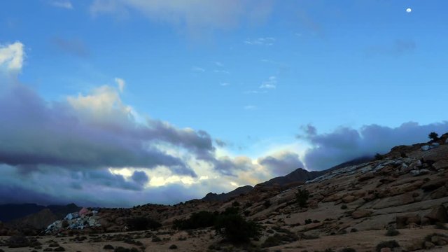 Timelapse at the Painted Rocks Valley in Morocco