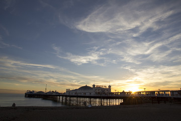 Obraz premium BRIGHTON SUSSEX UK 13 October 2016: Brighton Palace Pier silhouette, England