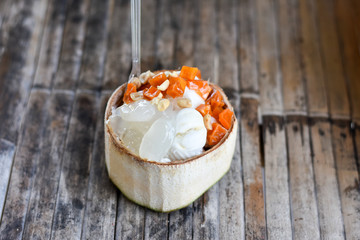 coconut Ice Cream with nuts