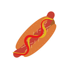 Hot dog icon. Fast food urban american and menu theme. Vector illustration