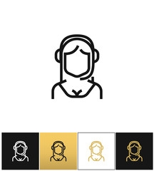 Secretary or hotline assistance manager vector icon
