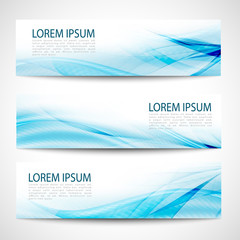 Fototapeta premium Abstract header blue wave white vector design