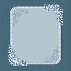 Ornate square banner, card, wedding card, invitation.