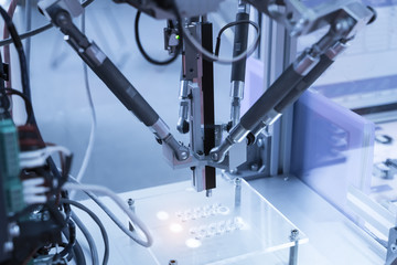 robot working in factory,Controler of robotic hand.