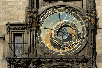 Detail of the Prague Astronomical Clock (Orloj) in the Old Town of Prague
