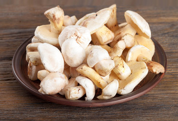 Forest cleaned mushrooms
