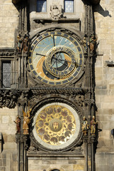 Detail of the Prague Astronomical Clock (Orloj) in the Old Town of Prague
