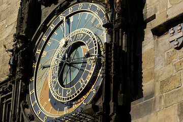 Detail of the Prague Astronomical Clock (Orloj) in the Old Town of Prague
