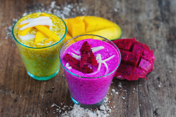 Two smoothies with chia seeds