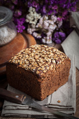 Whole Grain rye bread with seeds.