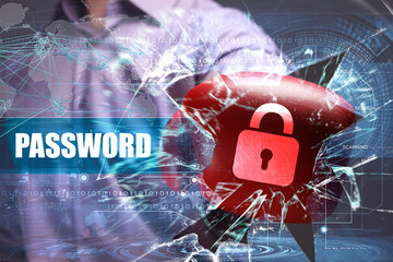 Business, Technology, Internet and network security. Password