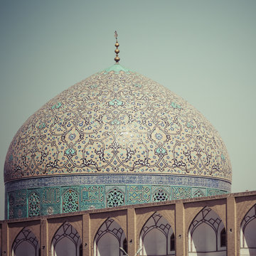 Details of Sheikh Lotfollah Mosque in Isfahan, Iran