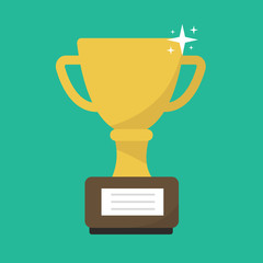 Vector Trophy Cup Flat Icon