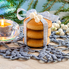 Christmas cookies with festive decoration