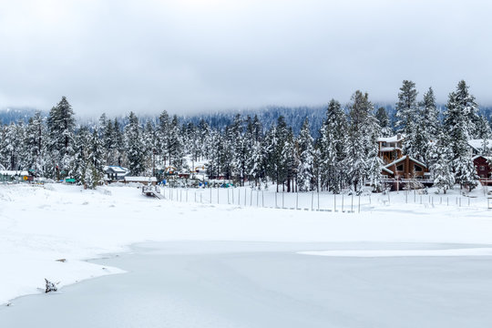 Flozen Lake, Climate Change at Southern California, Big Bear Lak