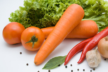 vegetables isolated on white