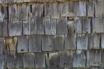 Weathered Shingles on old barn wall