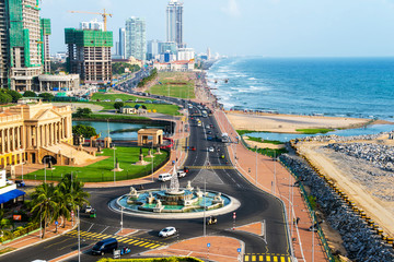 Aerial view of Colombo, Sri Lanka modern buildings - obrazy, fototapety, plakaty