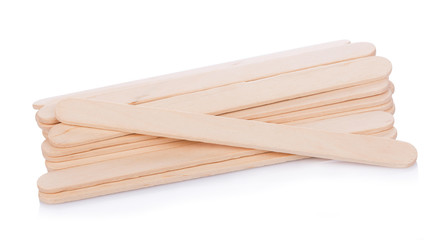 Wooden ice cream sticks isolated on white background