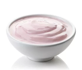 Plexiglas foto achterwand Bowl of strawberry yogurt © baibaz