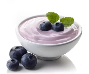 Gordijnen Bowl of blueberry yogurt © baibaz