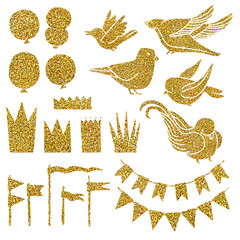 Set of party elements with glitter - 125614171