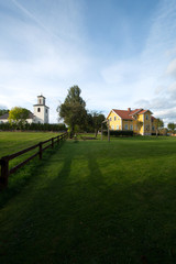 Obraz premium Dorf Solberga mit Kirche, Smaland, Schweden