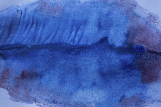 Blue watercolor background. Aquamarine watercolor washes, colorful stains.