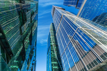 Modern skyscrapers in Moscow city dowtown