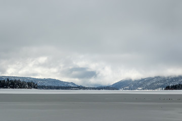 Flozen Lake, Climate Change at Southern California, Big Bear Lak
