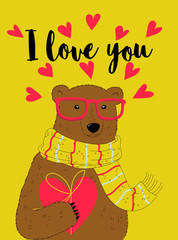 Nice bear with heart