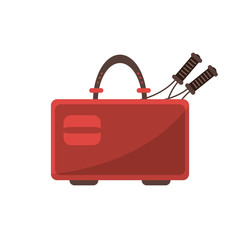 Racket inside bag icon. Tennis sport hobby competition and game theme. Isolated design. Vector illustration