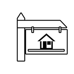 real estate wooden banner vector illustration design