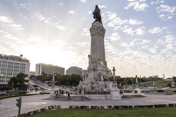 Marques de Pombal roundabout in Lisboa, Portugal