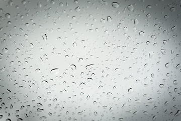 Water drop on to the glass withgray theme