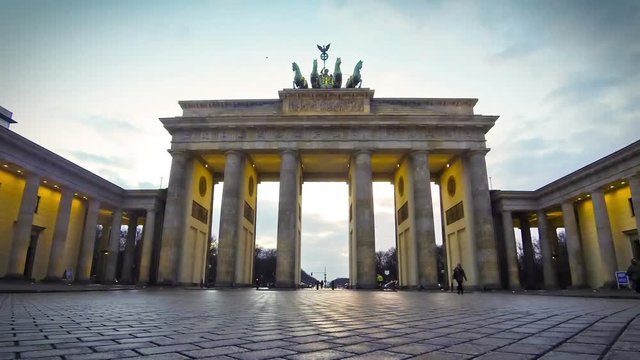 Brandenburg Gate in Berlin, Germany (Time Lapse)