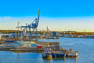 Panorama of the Port of Turku, Finland