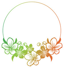 Abstract silhouette round frame with gradient fill.