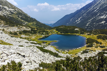 Panorama of Muratovo lake, Pirin Mountain, Bulgaria