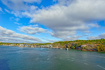 Panorama of the Port of Mariehamn, Aland islands