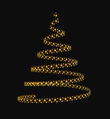 Christmas tree from light stars