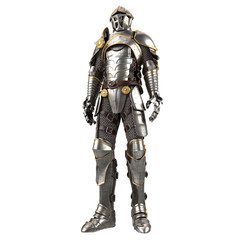 Fototapeta premium 3d illustration of a full suit of armor isolated on white background