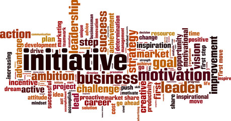 Initiative word cloud concept. Vector illustration