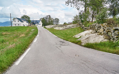 Fototapeta premium White house on the Norwegian countryside