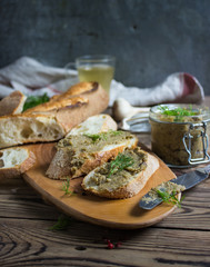Eggplant pate in a jar
