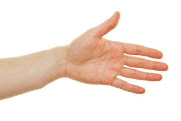 Offene ausgestreckte Hand