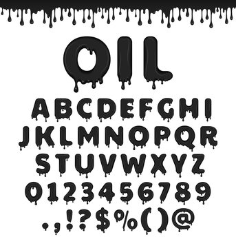 Vector oil latin alphabet